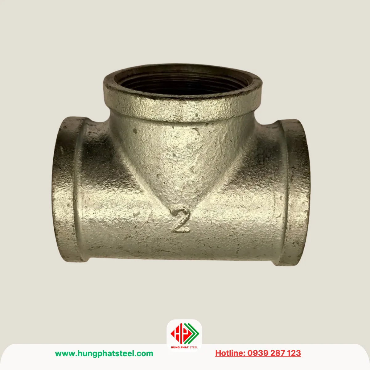 Tê ren mạ kẽm DN50 (D60)