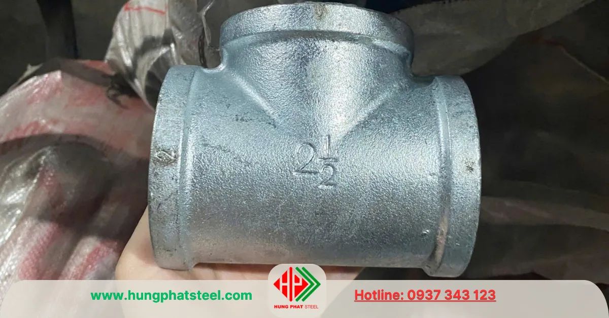 Tê ren mạ kẽm DN65