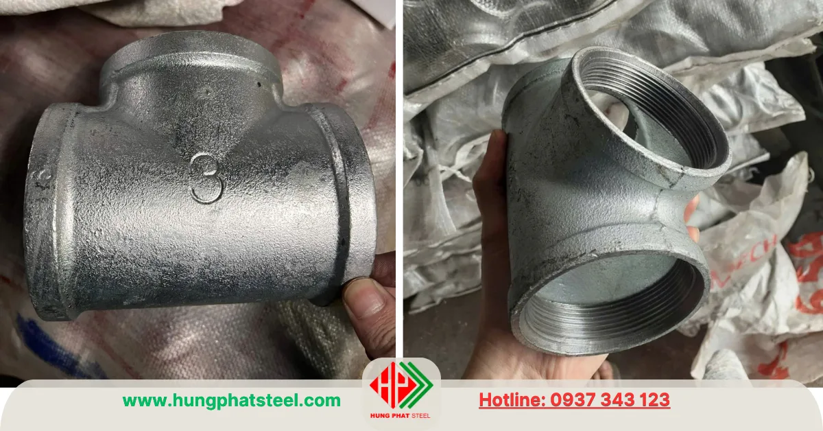 Tê ren mạ kẽm DN80 (D90)