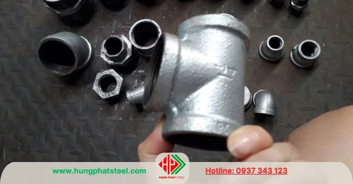 Tê ren mạ kẽm phi 42