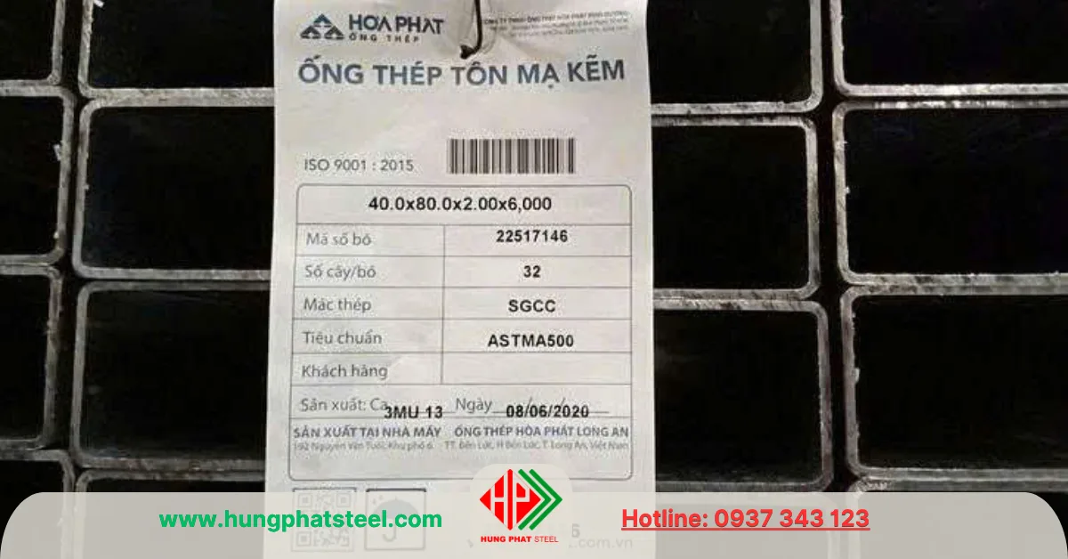 Thép hộp Hòa Phát 40x80