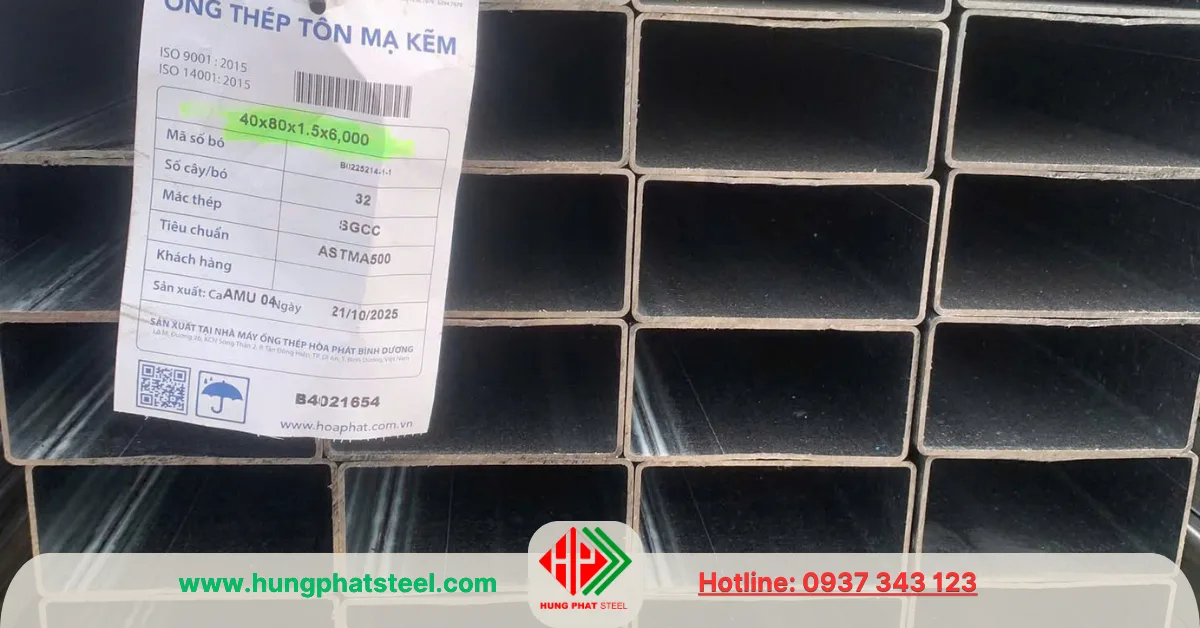 Thép hộp Hòa Phát 40x80