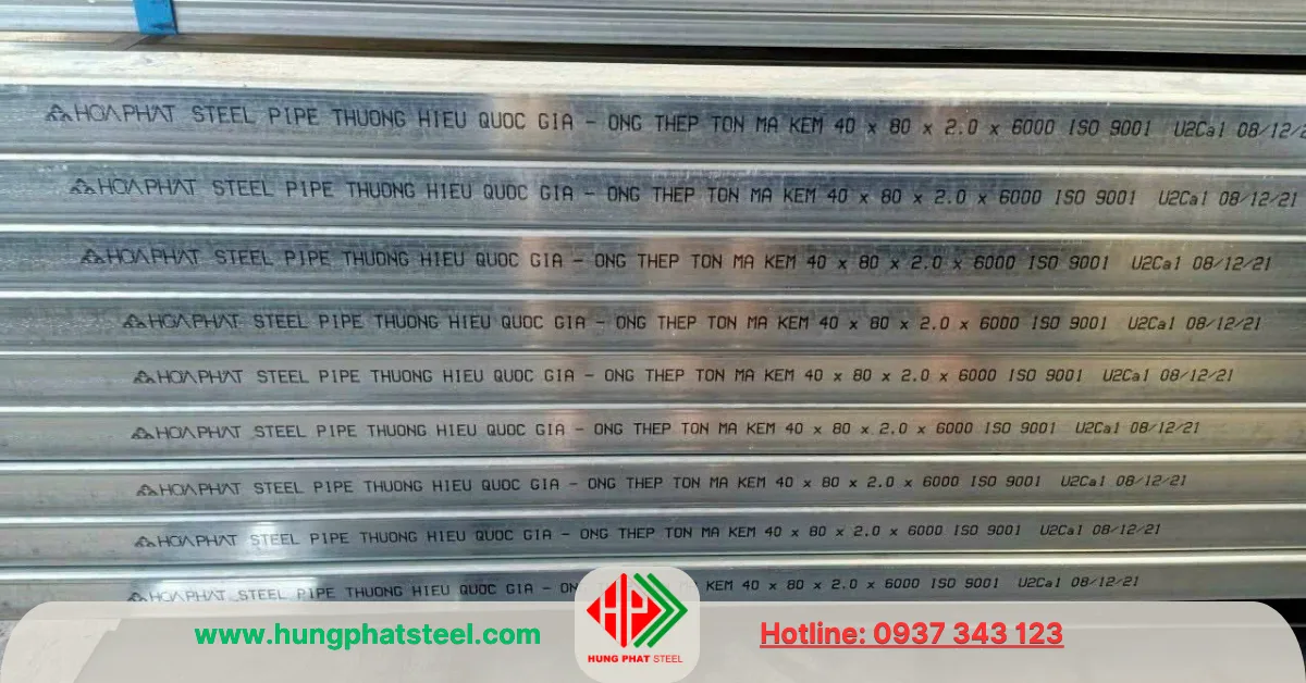 Thép hộp Hòa Phát 40x80