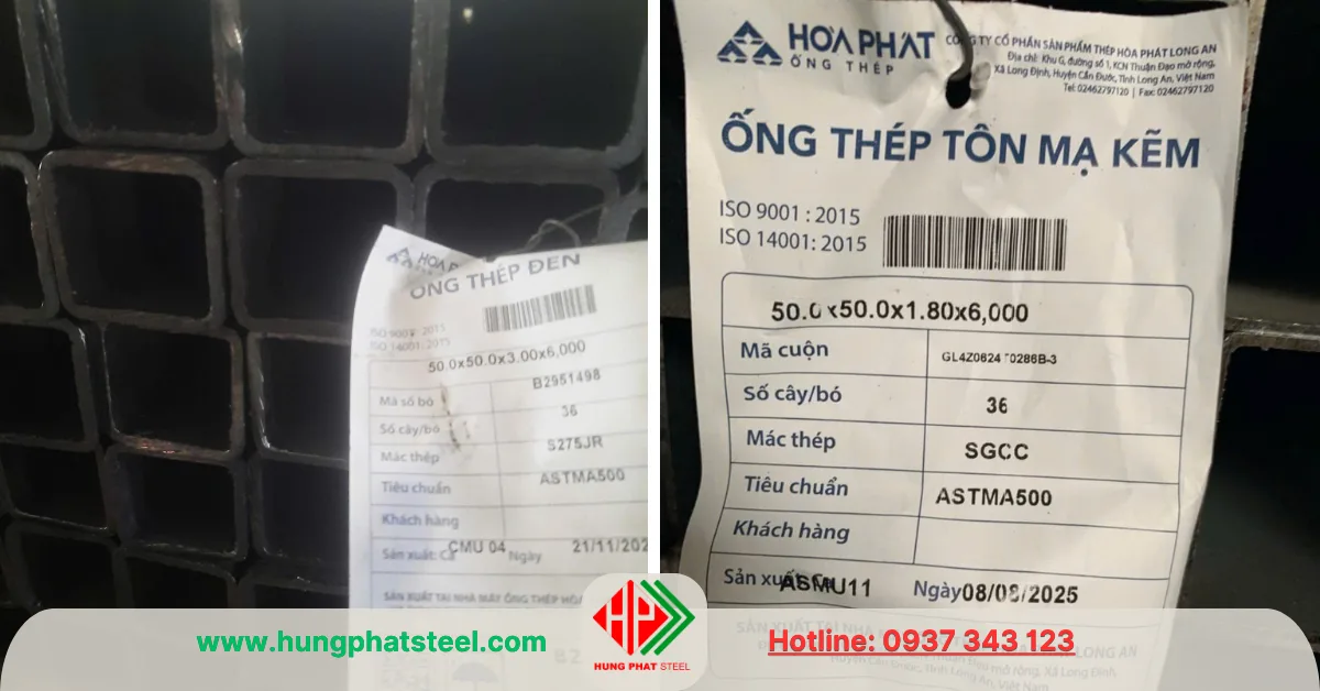 Thép hộp Hòa Phát 50x50