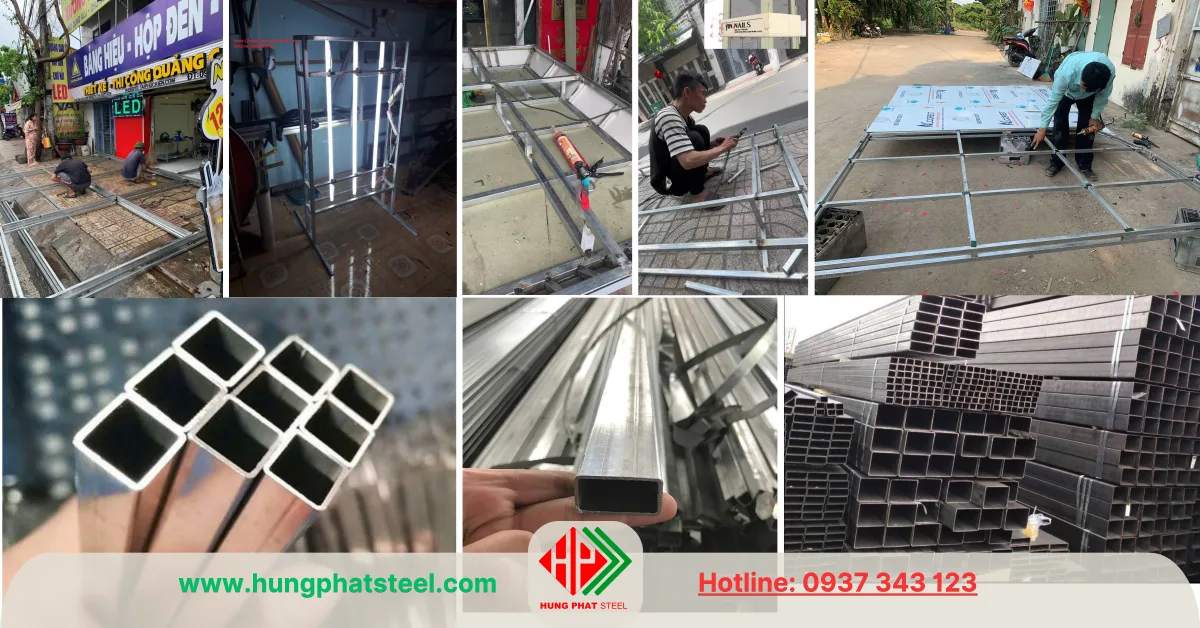 Thép hộp chuyên làm bảng hiệu, bảng quảng cáo