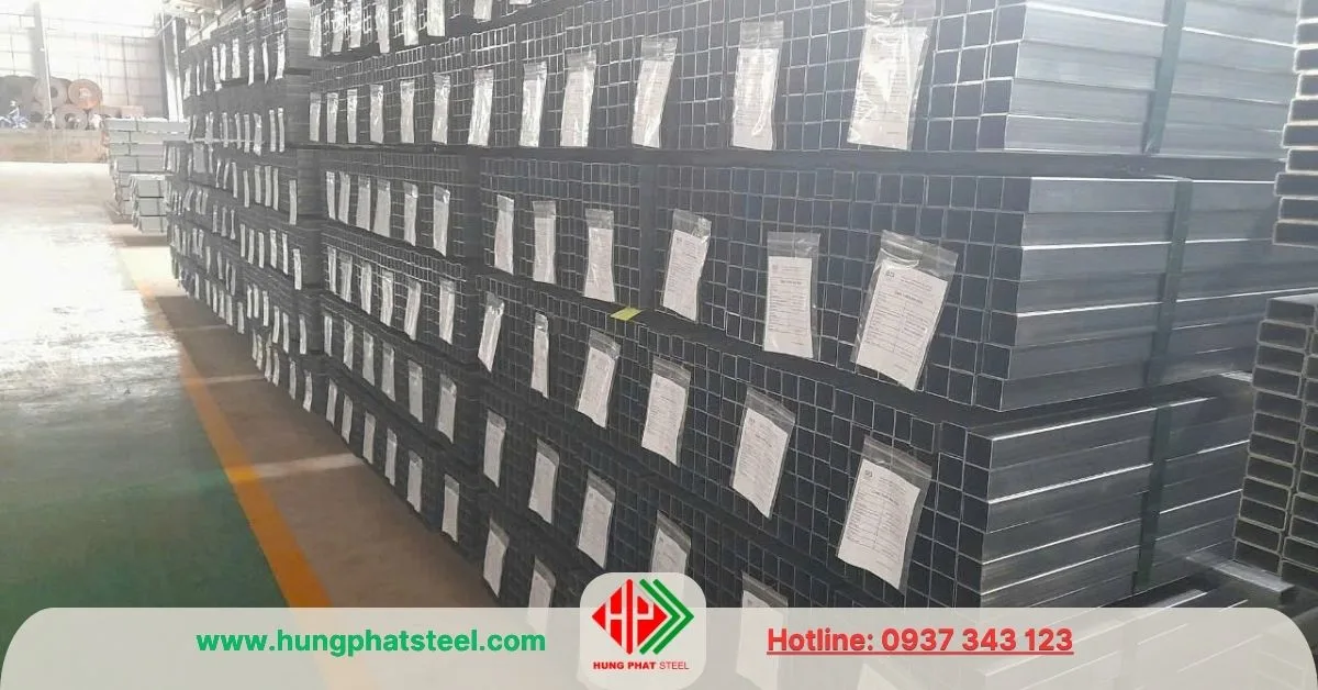 Thép hộp đen làm lan can, cầu thang