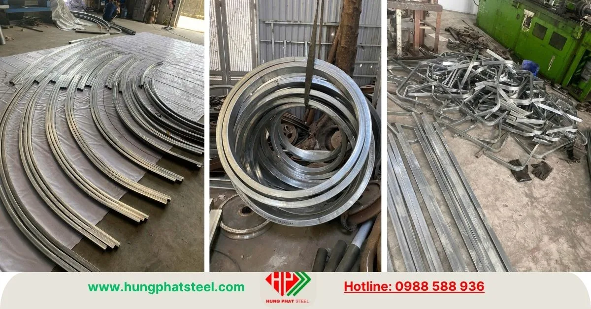 Uốn thép hộp mạ kẽm