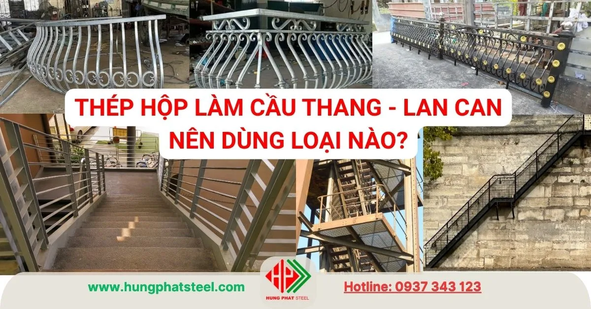 hép hộp làm cầu thang, lan can