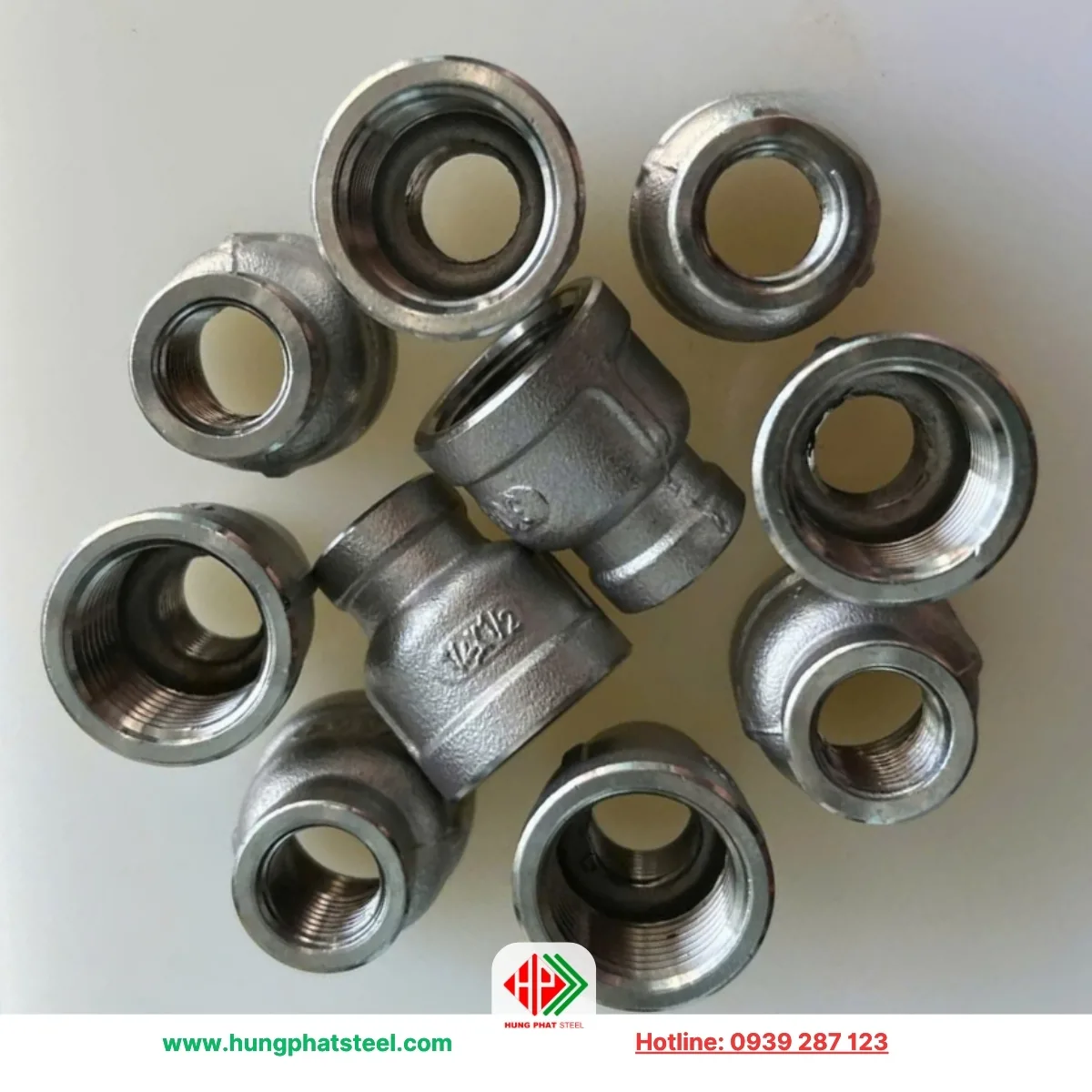 Bầu Giảm Ren INOX DN15-DN8