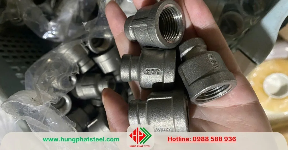 Bầu Giảm Ren INOX DN15-DN8