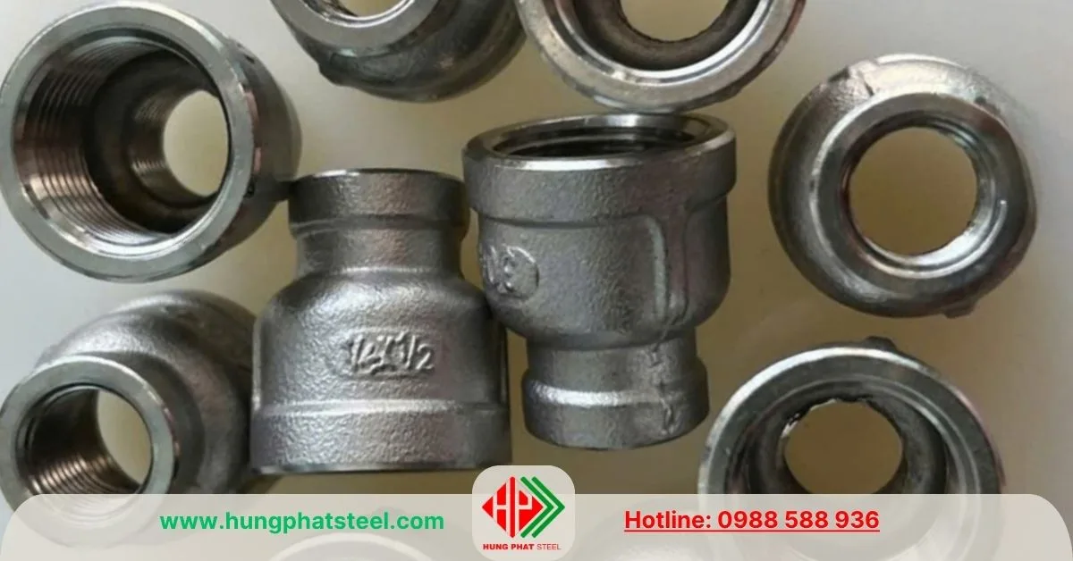 Bầu Giảm Ren INOX DN15-DN8