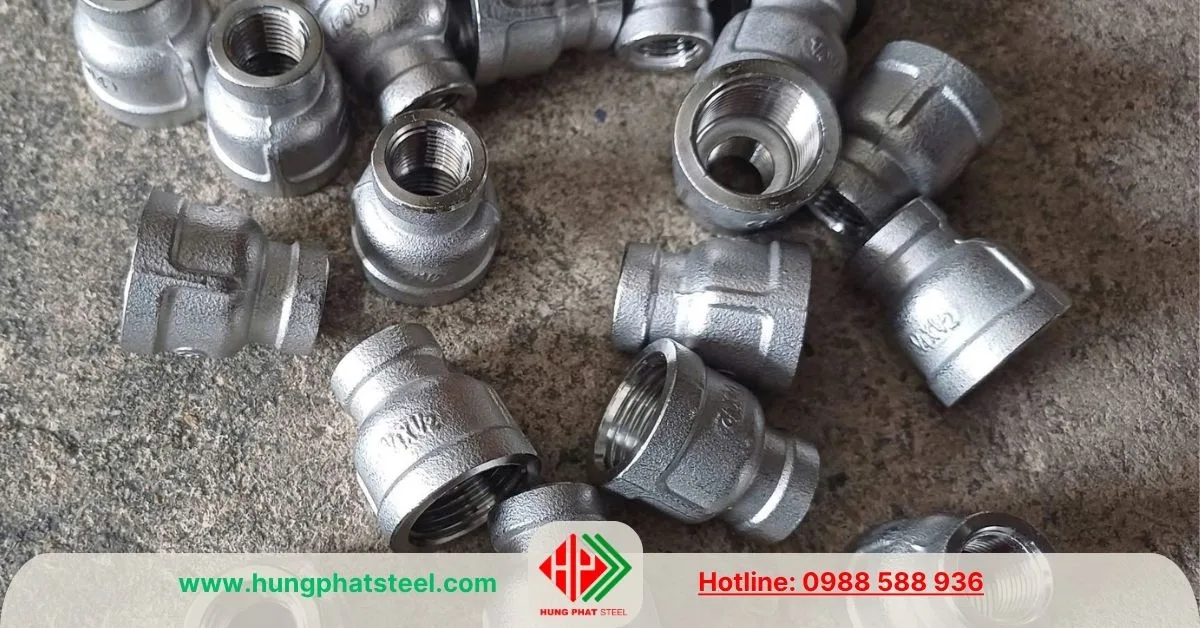 Bầu Giảm Ren INOX DN15-DN8
