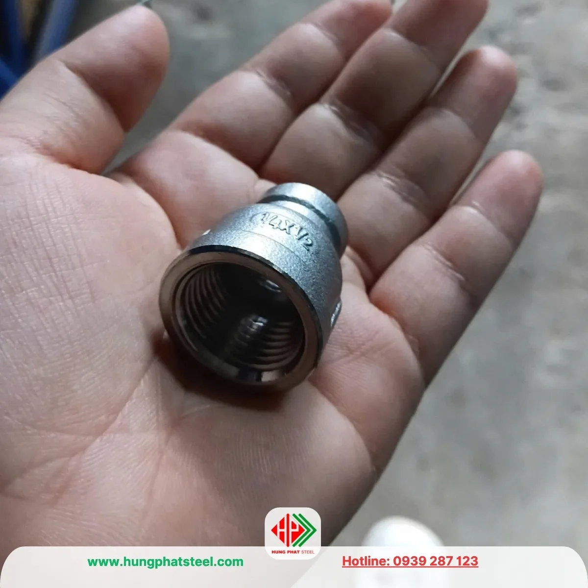 Bầu Giảm Ren INOX DN15-DN8