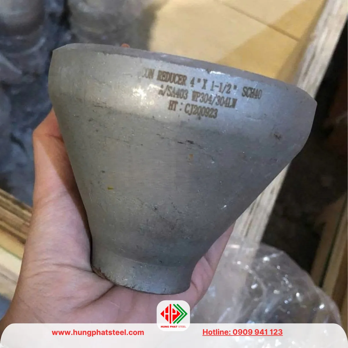 Bầu giảm hàn INOX DN100-DN40 (D114-D49)