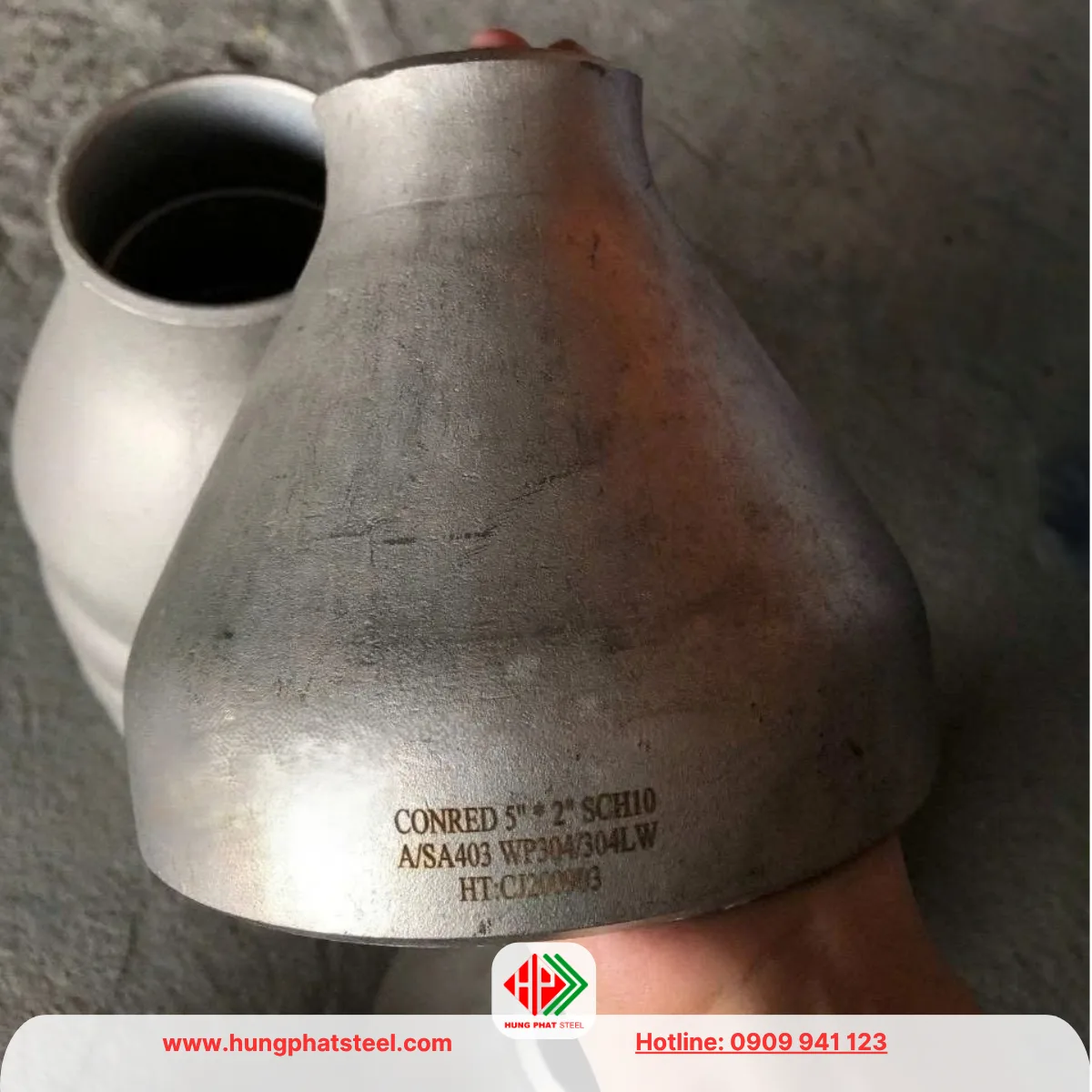 Bầu giảm hàn inox DN125-DN50 (D141-D60)