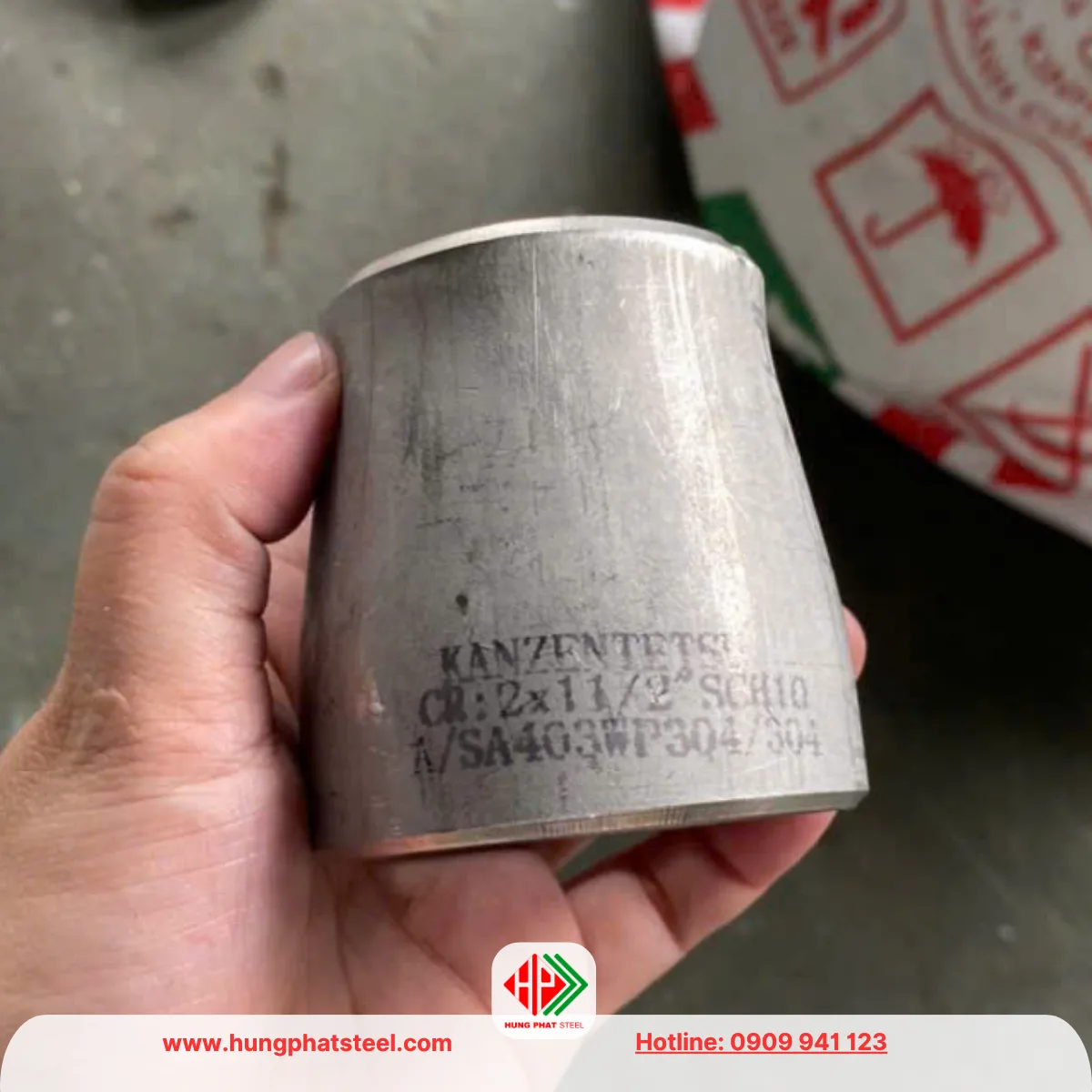 Bầu giảm hàn inox DN50-DN40 (D60-D49)