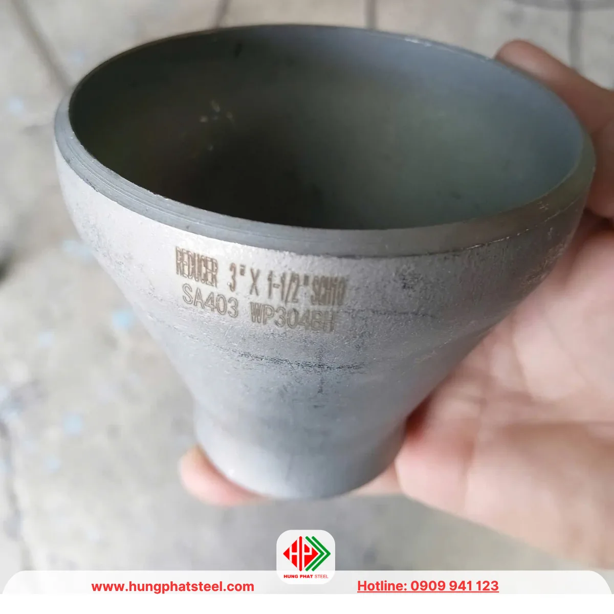 Bầu giảm hàn inox DN80-DN40 (D90-D49)