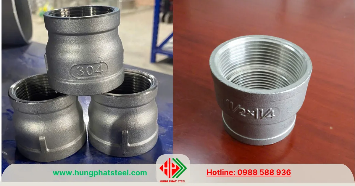 Bầu giảm ren inox DN40-DN32