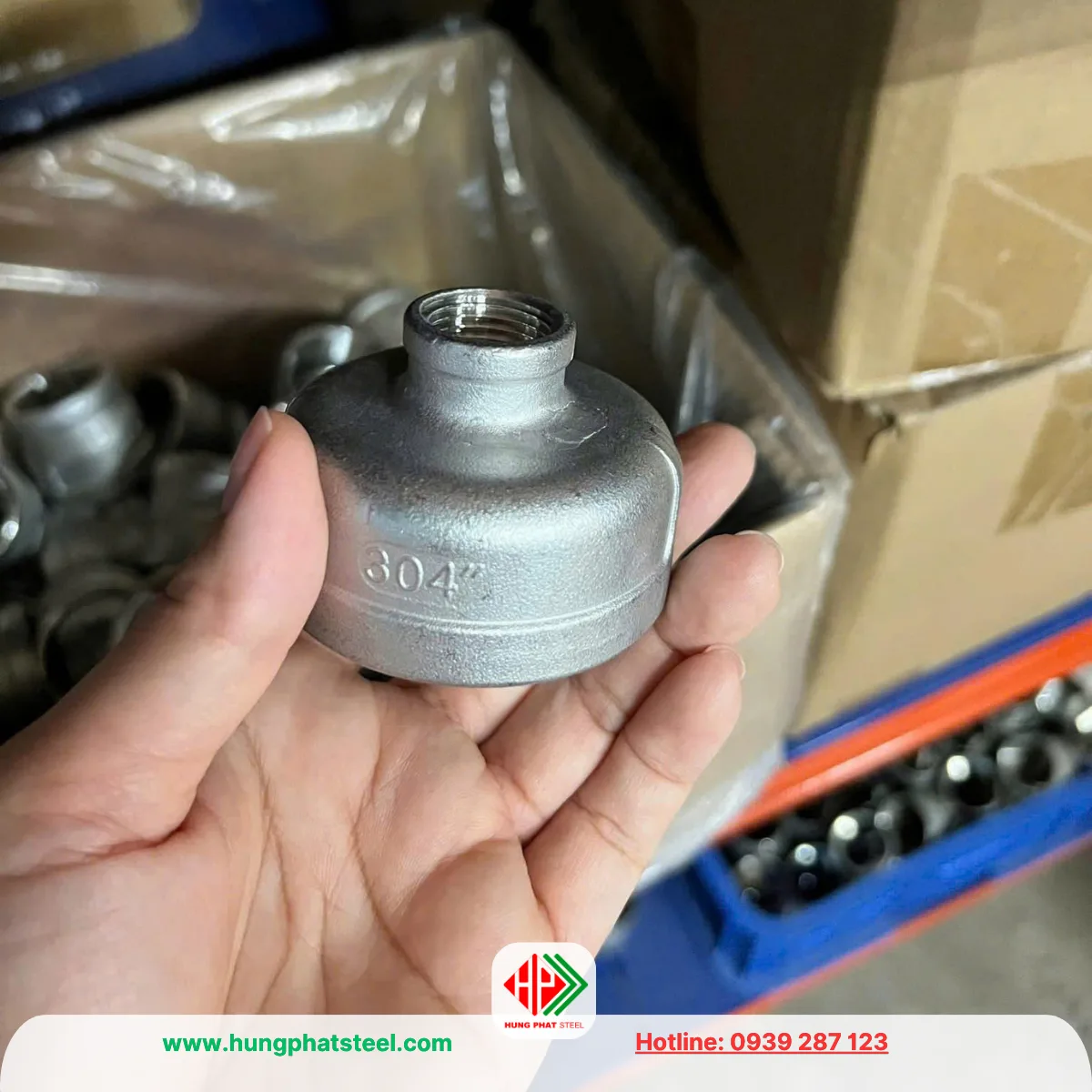 Bầu giảm ren inox DN50-DN15