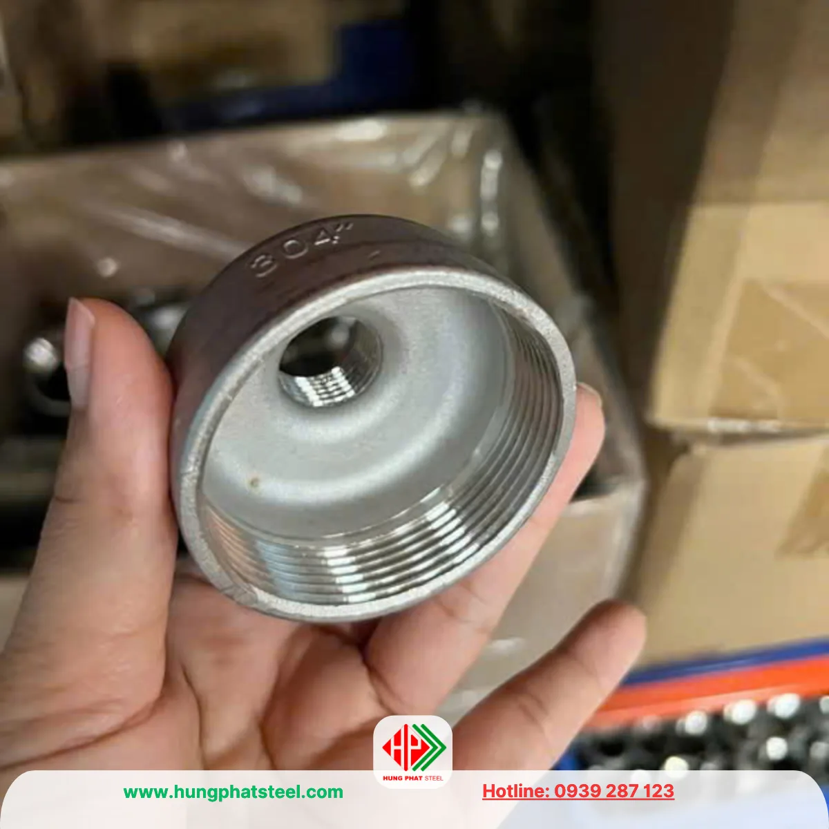 Bầu giảm ren inox DN50-DN15
