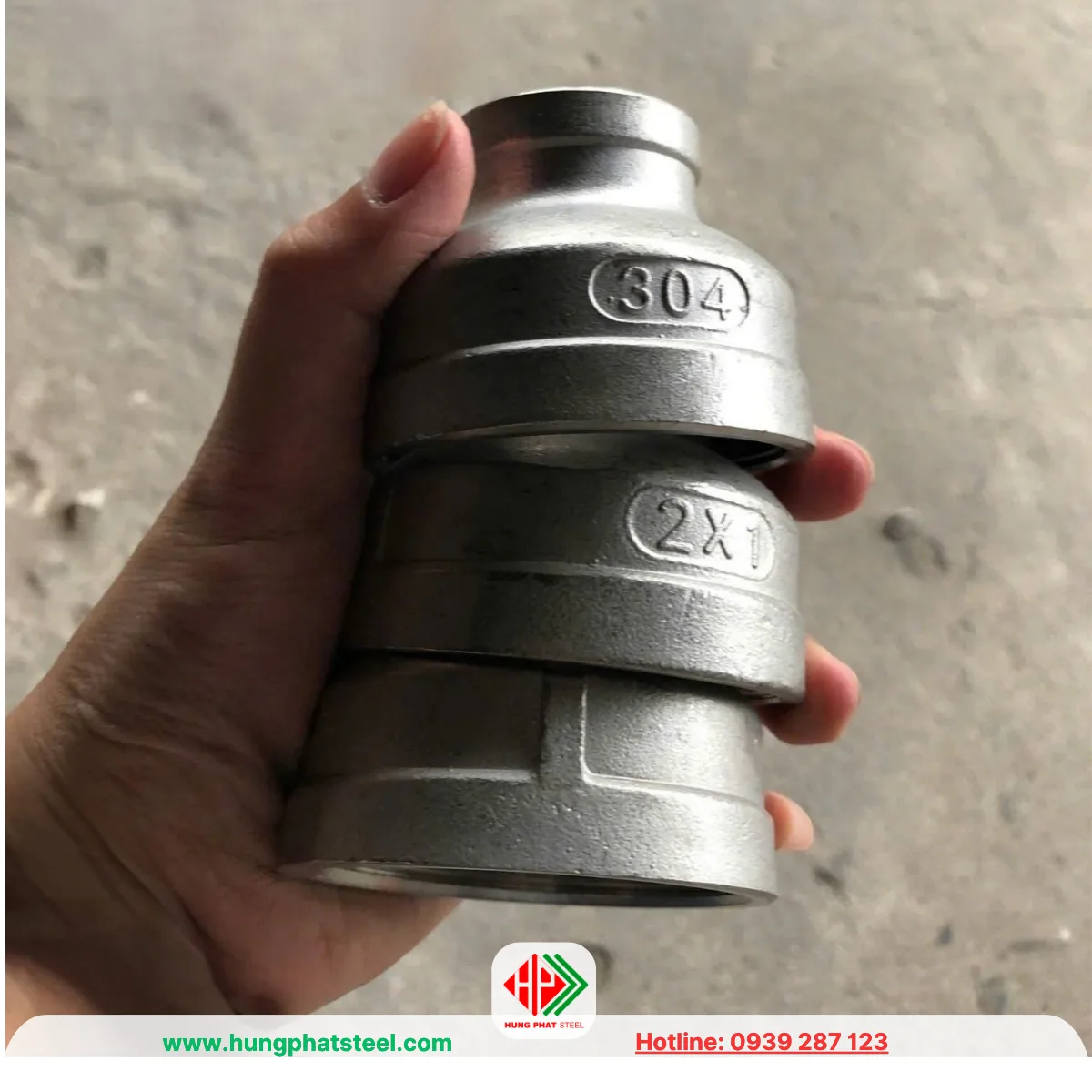 Bầu giảm ren inox DN50-DN25