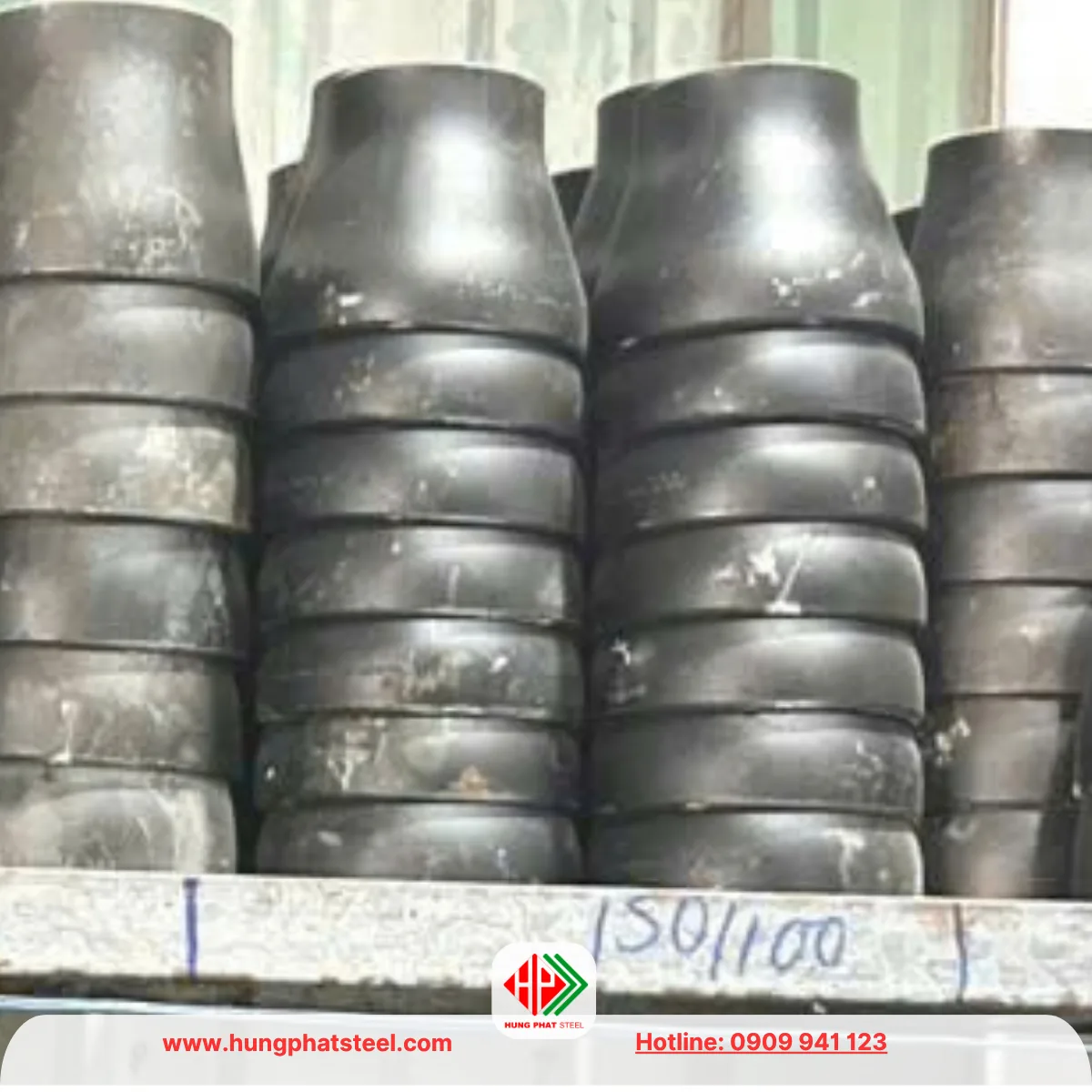 Bầu giảm thép hàn DN150-DN100 (D168-D114)