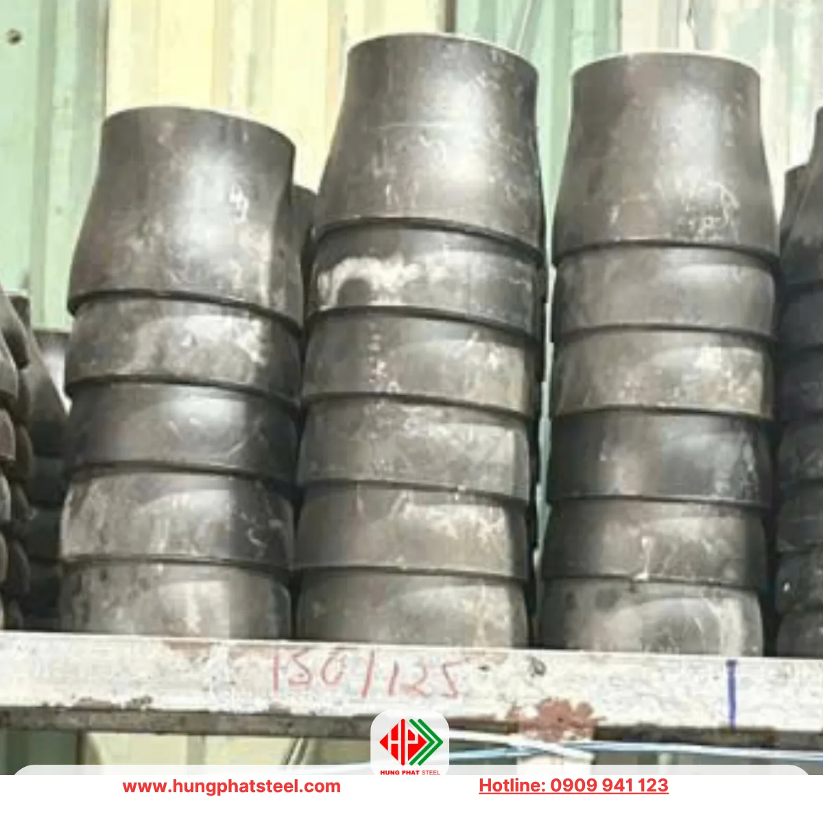 Bầu giảm thép hàn DN150-DN125 (D168-D141)