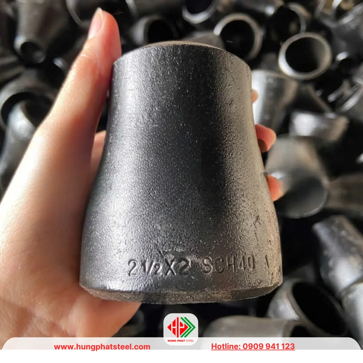 Bầu giảm thép hàn DN65-DN50