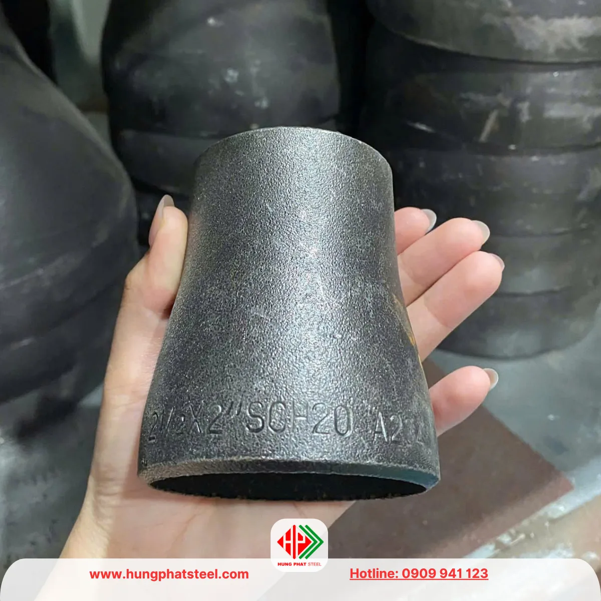 Bầu giảm thép hàn DN65-DN50