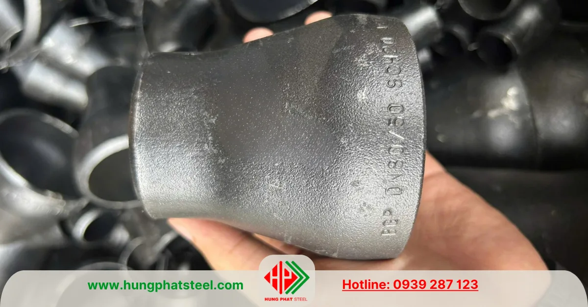 Bầu giảm thép hàn DN80-DN50 (D90-D60)