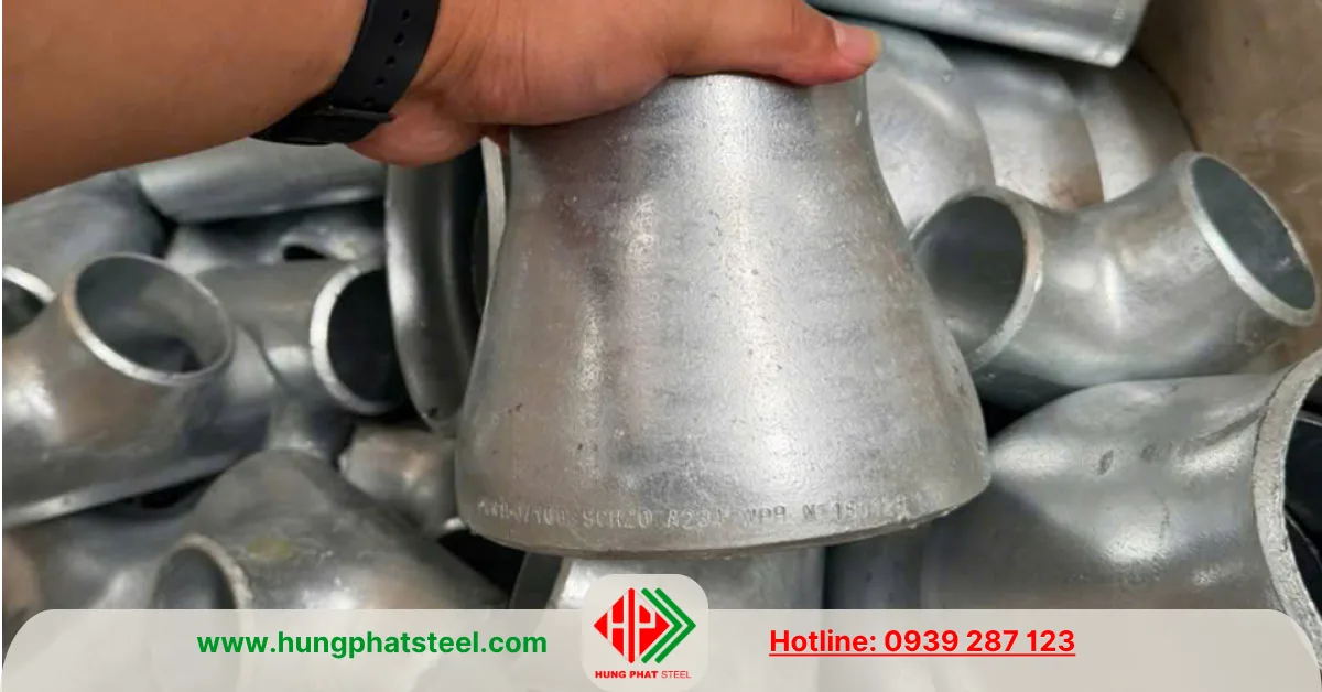 Bầu giảm thép hàn kẽm DN150-DN100