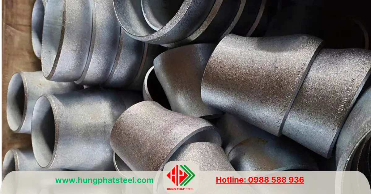 Bầu giảm thép hàn lệch tâm D141-D114 (DN125-DN100) mạ kẽm