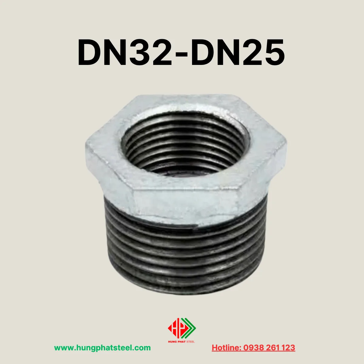 Cà rá mạ kẽm DN32-DN25 (D42-D34)