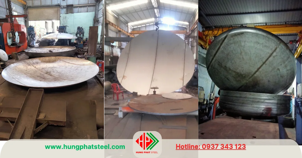 Chỏm cầu quy cách lớn có sử dụng phương pháp hàn nối
