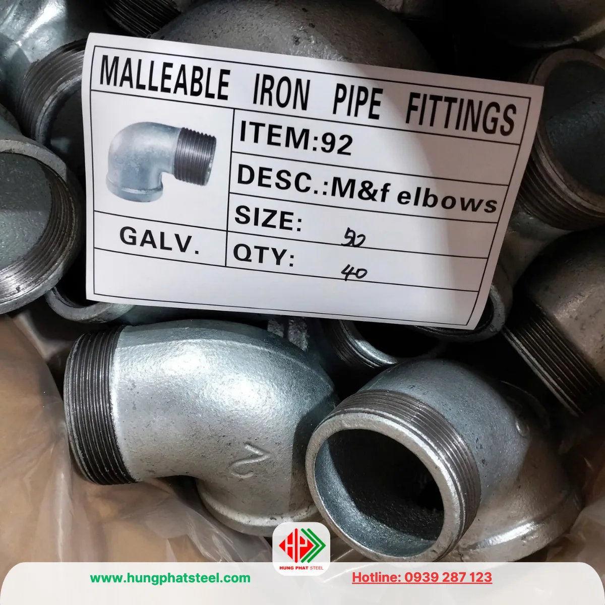 Co điếu ren mạ kẽm DN50 (D60)