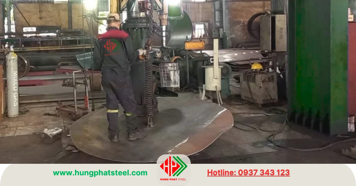 Gia công chỏm bồn, chỏm cầu thép, inox