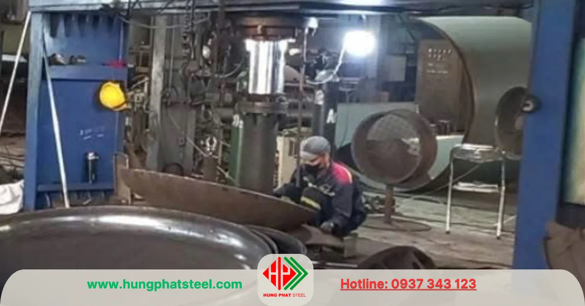 Gia công chỏm bồn, chỏm cầu thép, inox