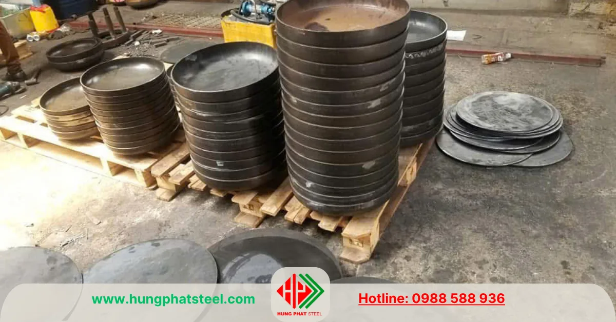 Gia công chỏm bồn, chỏm cầu thép, inox