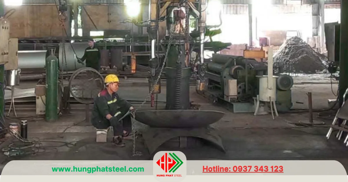 Gia công chỏm bồn, chỏm cầu thép, inox