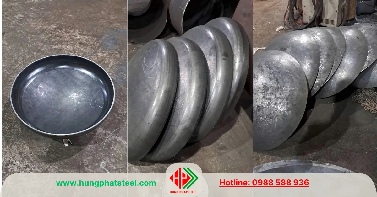 Gia công chỏm bồn, chỏm cầu thép, inox