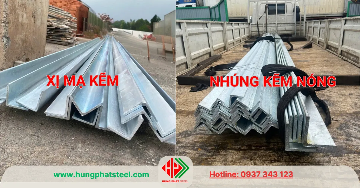 Thép V xi mạ kẽm và nhúng kẽm nóng