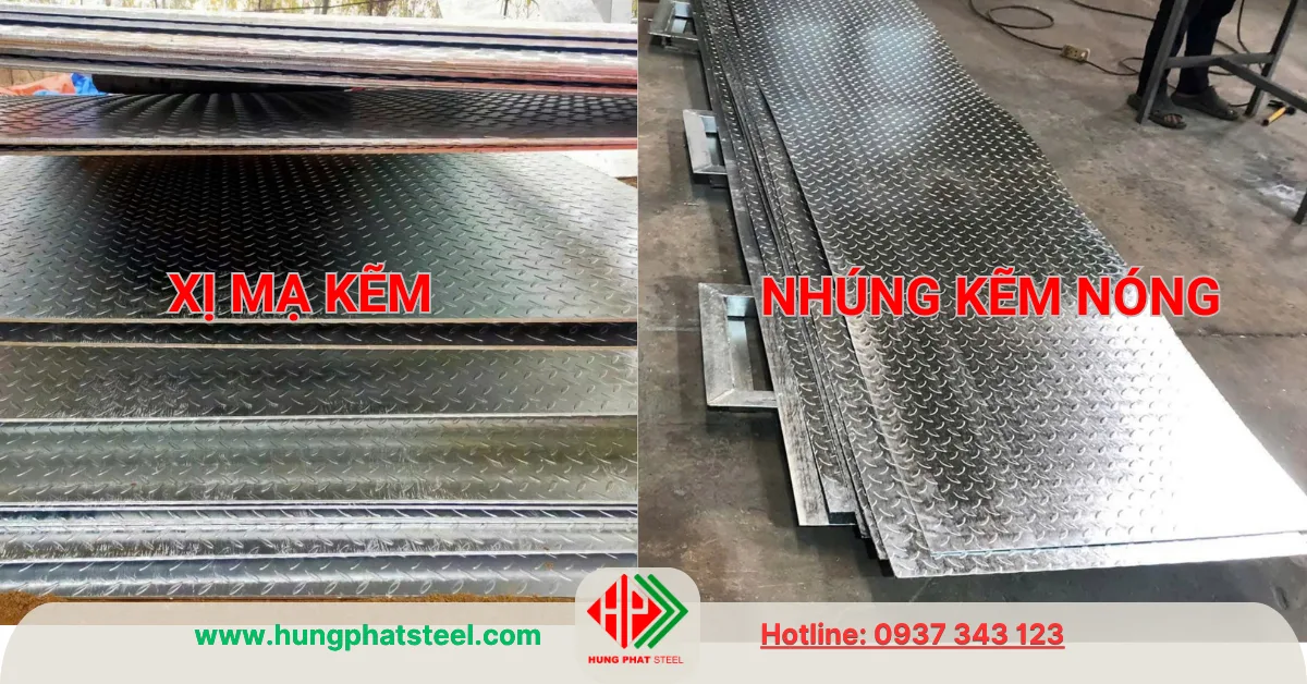 Thép tấm gân xi mạ và nhúng kẽm nóng