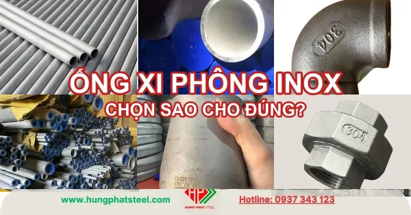 Ống và phụ kiện inox dùng lắp cụm xi phông - ống inox, co ren, bầu giảm hàn, rắc co