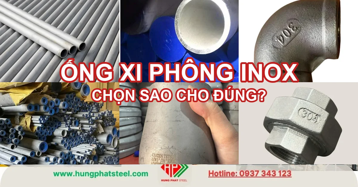 Ống và phụ kiện inox dùng lắp cụm xi phông - ống inox, co ren, bầu giảm hàn, rắc co