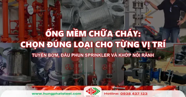 Ống mềm chữa cháy dùng cho tuyến bơm, đầu phun sprinkler và khớp nối rãnh