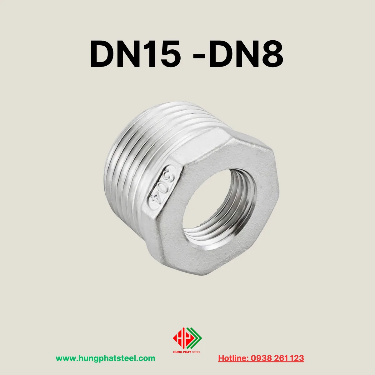 Cà Rá INOX DN15-DN8 (D21-D13)