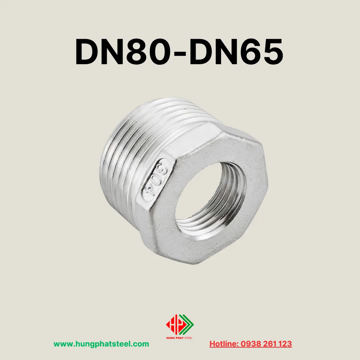Cà Rá INOX DN80-DN65 (D90-D76)
