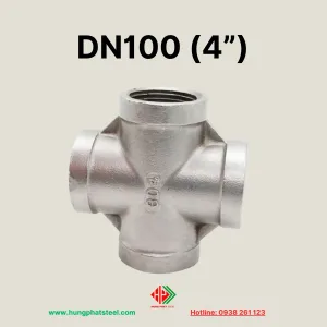 Chữ Thập Ren INOX DN100 (D114)