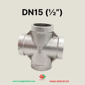 Chữ Thập Ren INOX DN15 (D21)