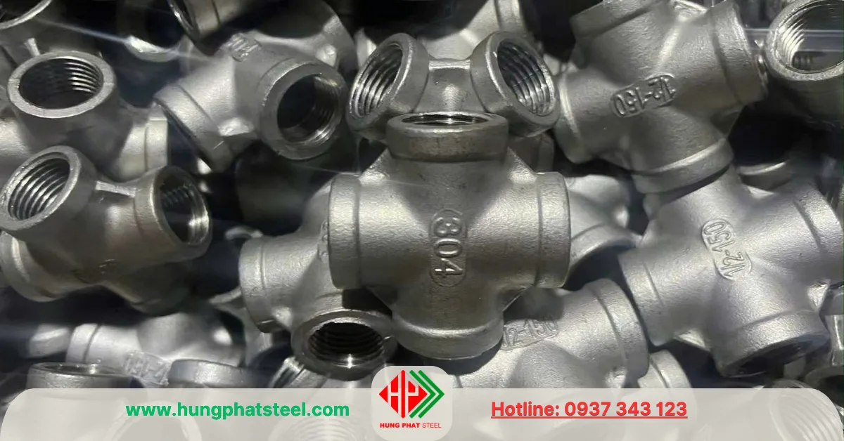 Chữ Thập Ren INOX DN15 (D21)